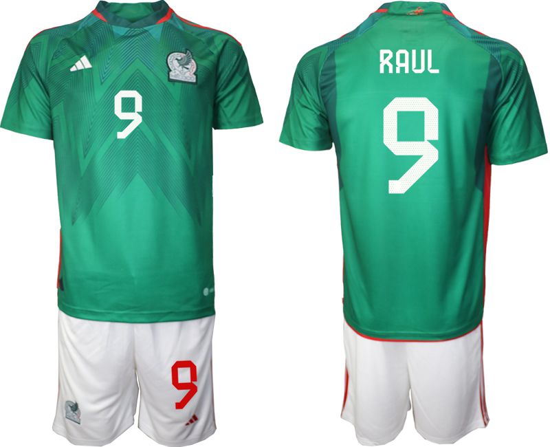 Men 2022 World Cup National Team Mexico home green #9 Soccer Jerseys->mexico jersey->Soccer Country Jersey